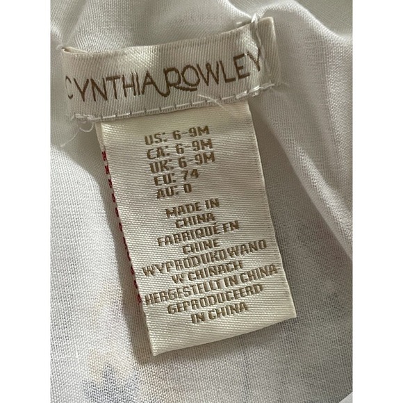 Cynthia Rowley Baby Cotton Floral Lined Sleeveless Dress White Size 6-9 Months - Picture 5 of 6